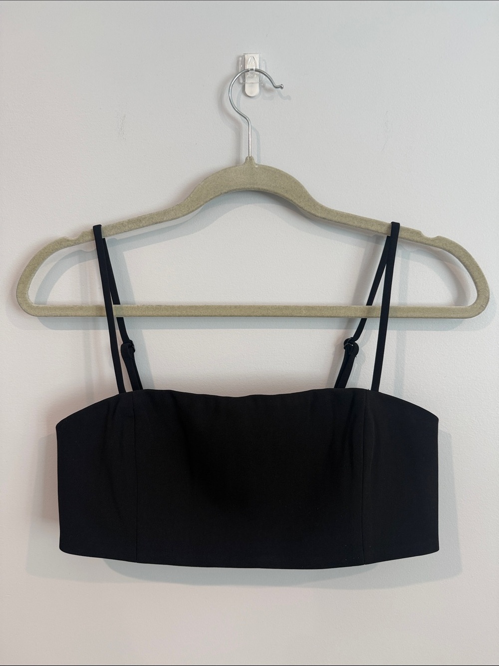Meshki Black Strapless-Inspired Crop Top with Adjustable Spaghetti Straps